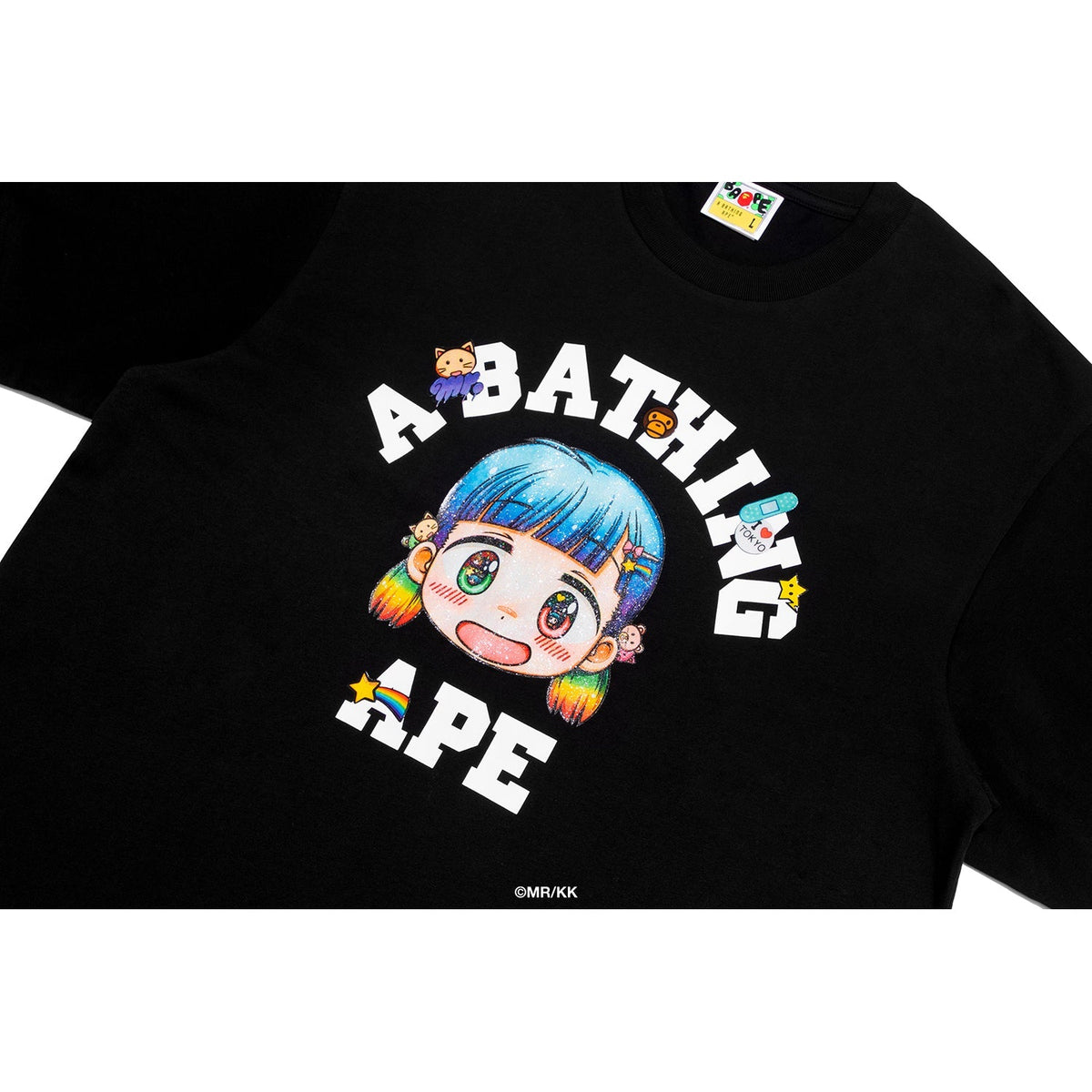 BAPE X MR. COLLEGE RELAXED FIT TEE MENS