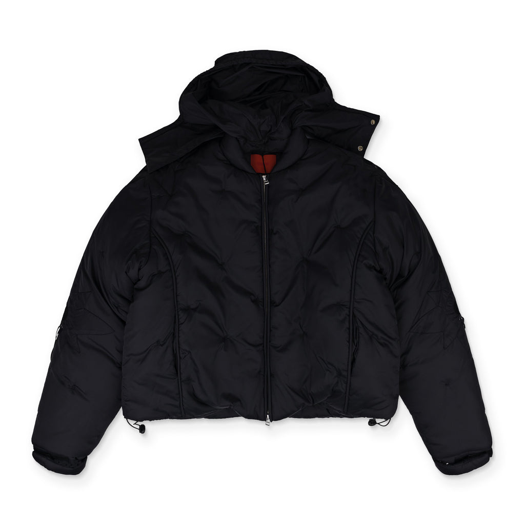 Black Flower Puffer Jacket