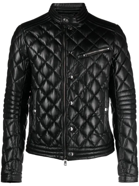 Moncler Zancara diamond-quilted leather jacket