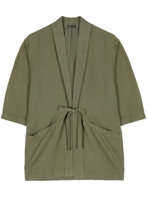 Maharishi tie-fastening cotton-hemp jacket
