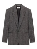 Saint Laurent herringbone-pattern wool blazer