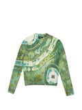AMIRI Ma Tie Dye Cashmere Crewneck Sweatshirt "Green"