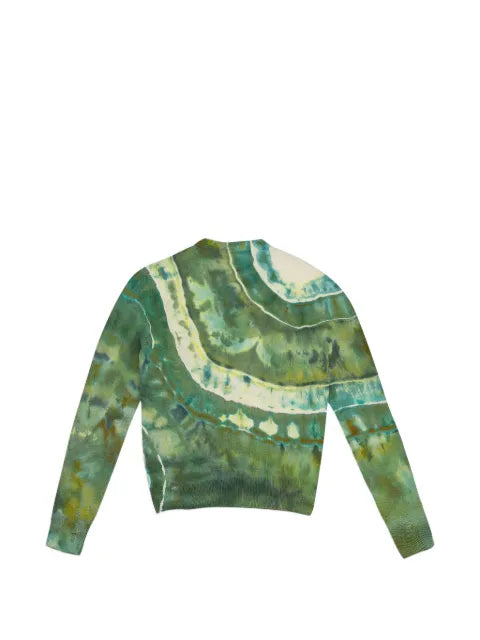 AMIRI Ma Tie Dye Cashmere Crewneck Sweatshirt "Green"