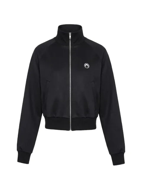 Marine Serre moon-logo zipped sweatshirt organic-cotton