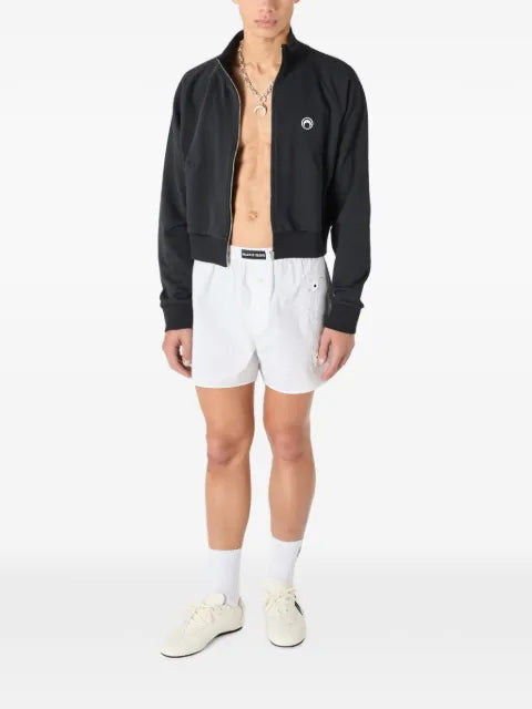 Marine Serre moon-logo zipped sweatshirt organic-cotton