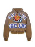 Vale Sunny graphic-patchwork zip-up hoodie