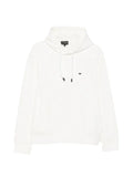 Emporio Armani double jersey hoodie with embroidered micro eagle logo
