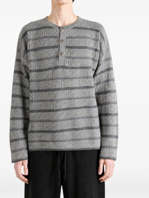 The Elder Statesman striped button-neck sweater