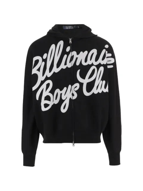 Billionaire logo-print zip-up hoodie
