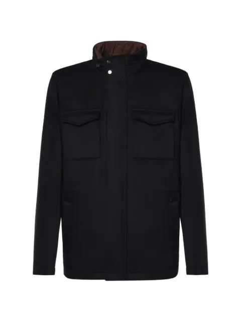 Herno funnel-neck flap-pocket jacket