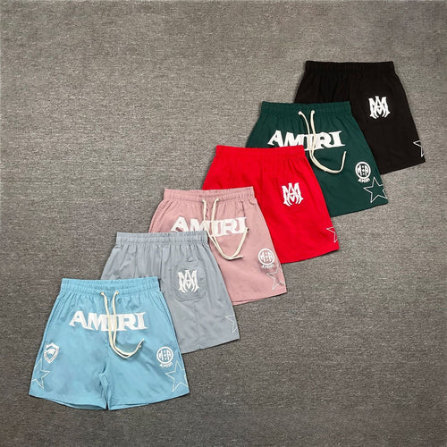 Amiri Star Letter Print Casual Loose Beach Shorts Unisex
