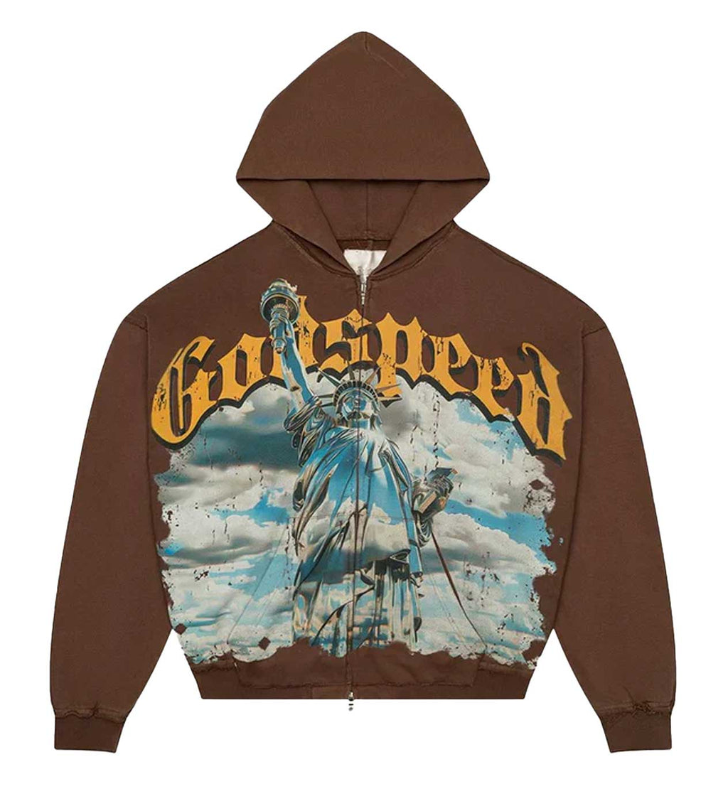 Godspeed Chrome Liberty Zip Up Hoodie Mocha