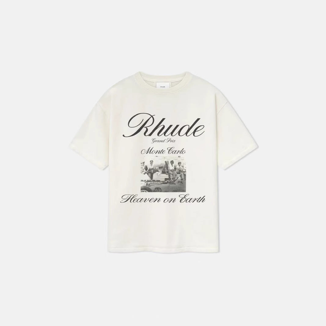 Rhude Vintage Sunset Coconut Tree Graphic Oversized Tee Streetwear