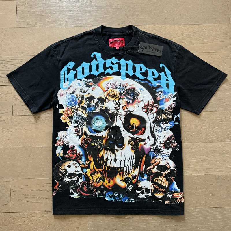 Godspeed Skull & Rose Graphic T-Shirt
