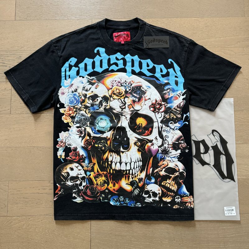 Godspeed Skull & Rose Graphic T-Shirt