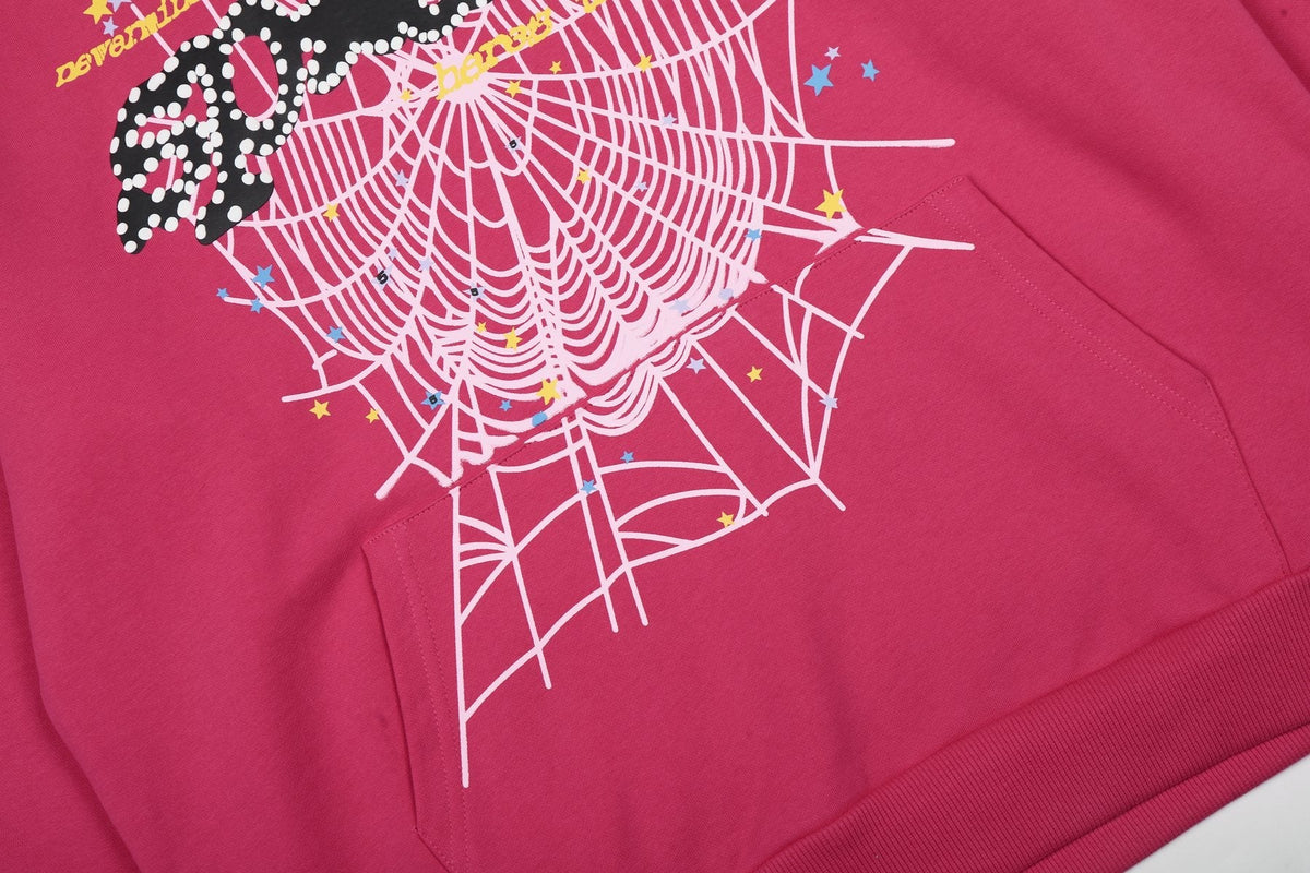 Sp5der Pink Spiderweb Graphic Matching Set