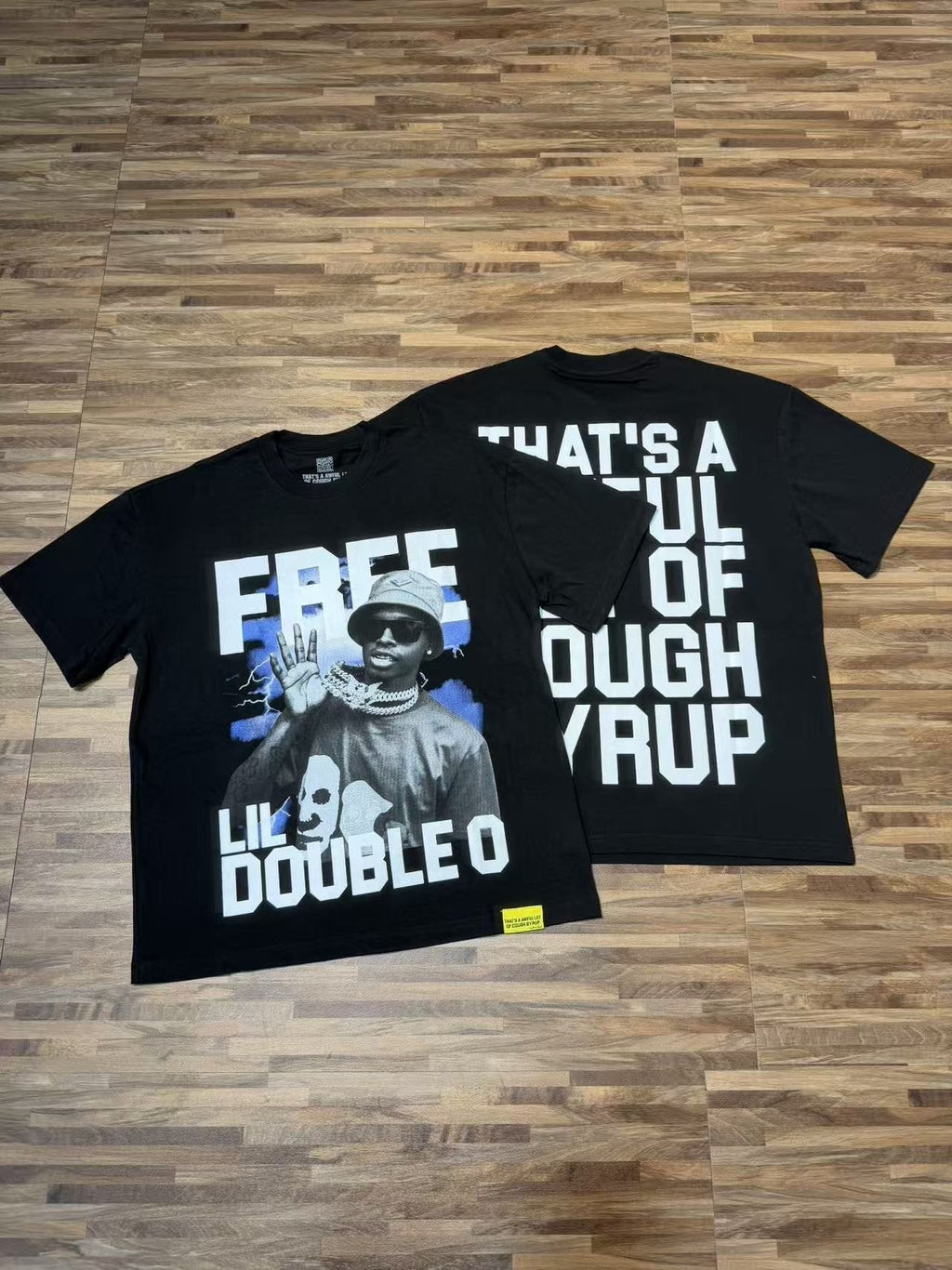 THAT'S A AWFUL LOT OF COUGH SYRUP White & Blue Graphic T-Shirt