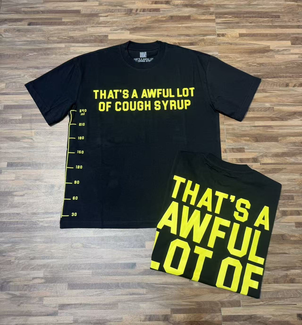 THAT'S A AWFUL LOT OF COUGH SYRUP Yellow Wordmark Short-Sleeve T-Shirt