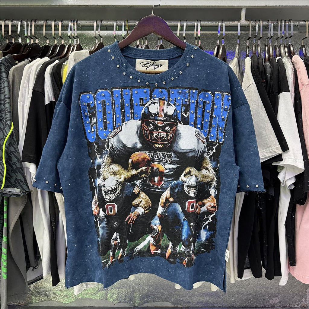 BKYS Revival Football Graphic Cropped T-Shirt