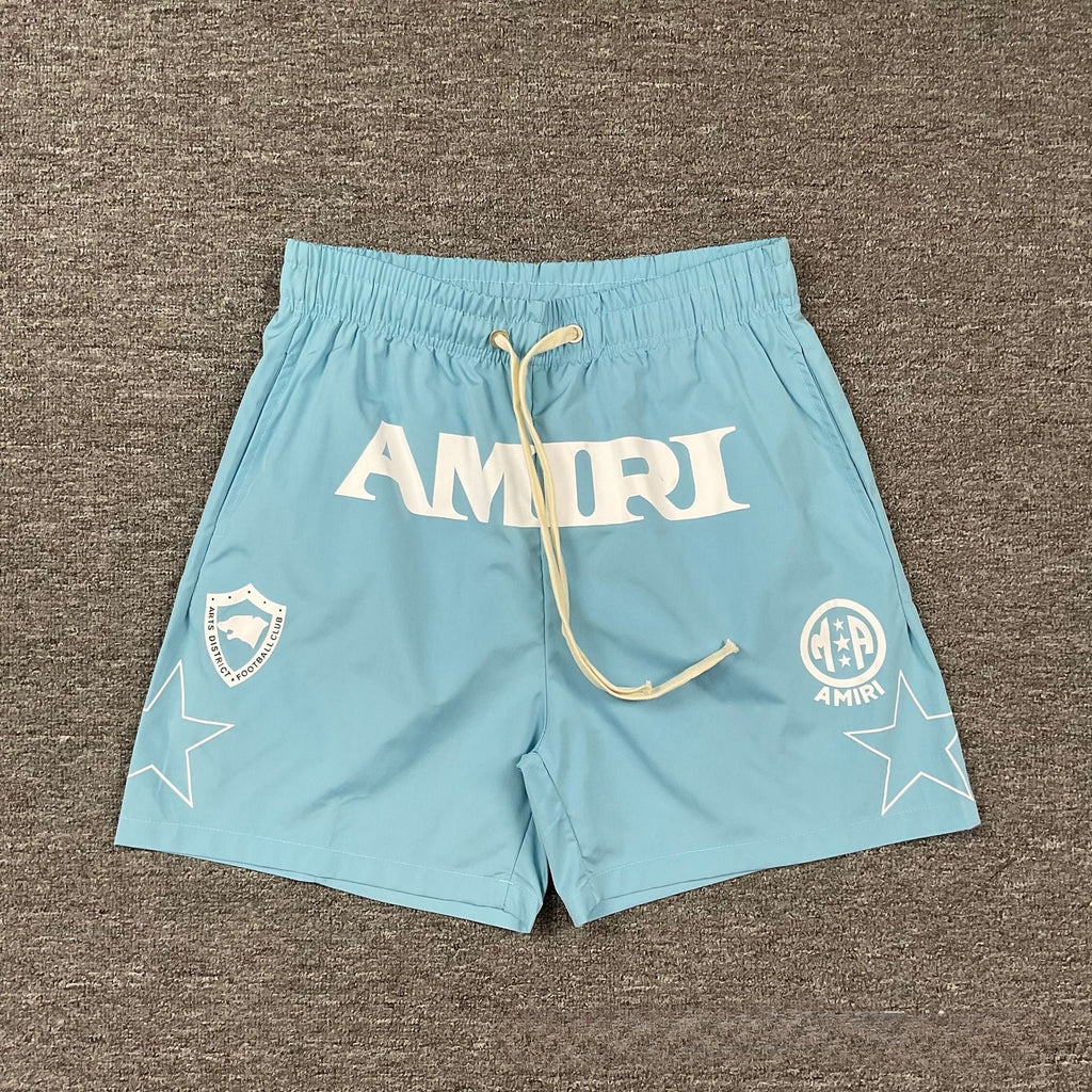 Amiri Star Letter Print Casual Loose Beach Shorts Unisex