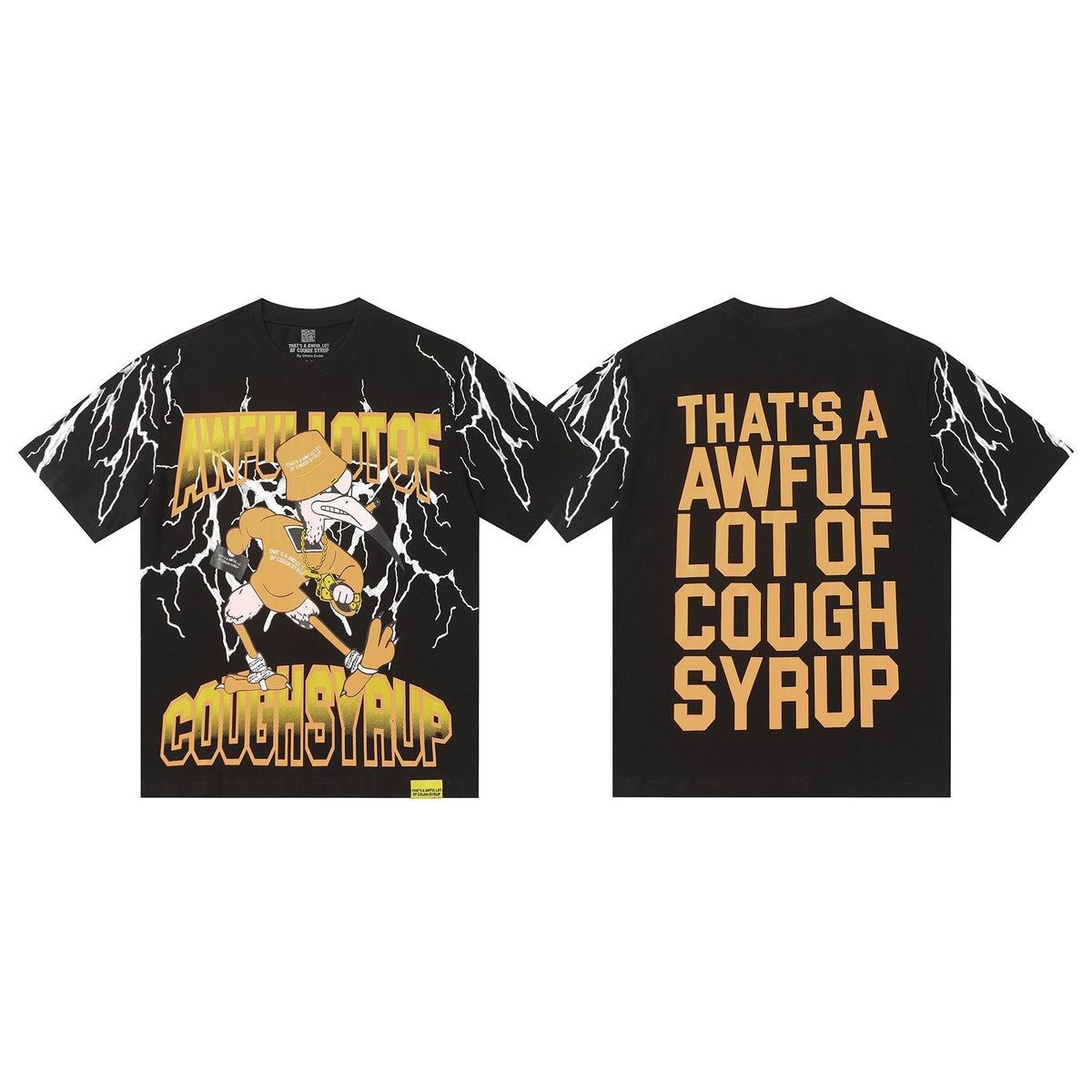 THAT'S A AWFUL LOT OF COUGH SYRUP Lightning Cartoon Graphic T-Shirt