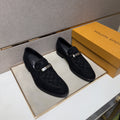 Louis Vuitton Men's Black Monogram Bar Loafers