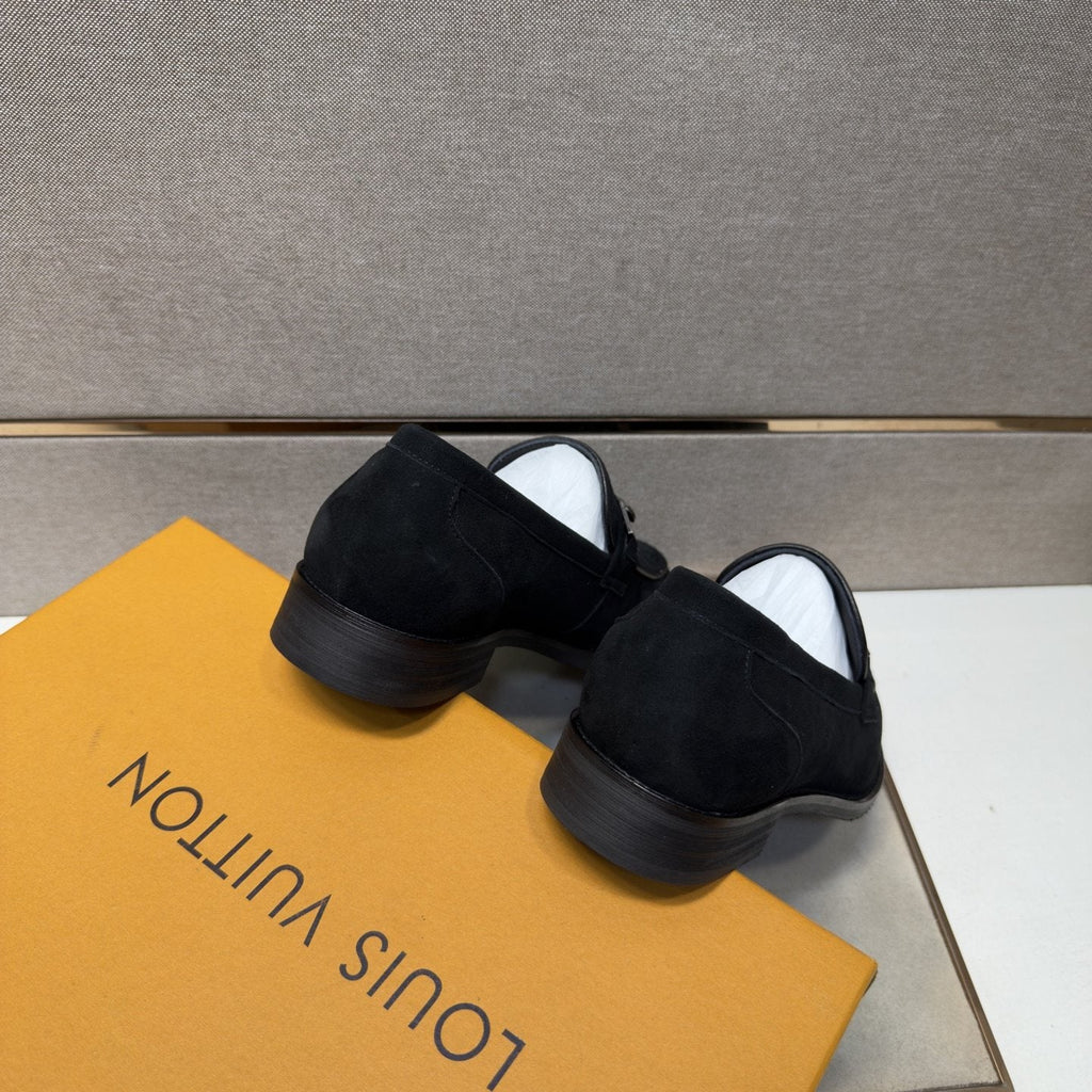 Louis Vuitton Men's Black Monogram Bar Loafers