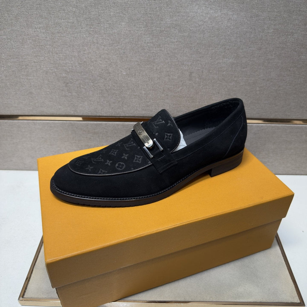 Louis Vuitton Men's Black Monogram Bar Loafers