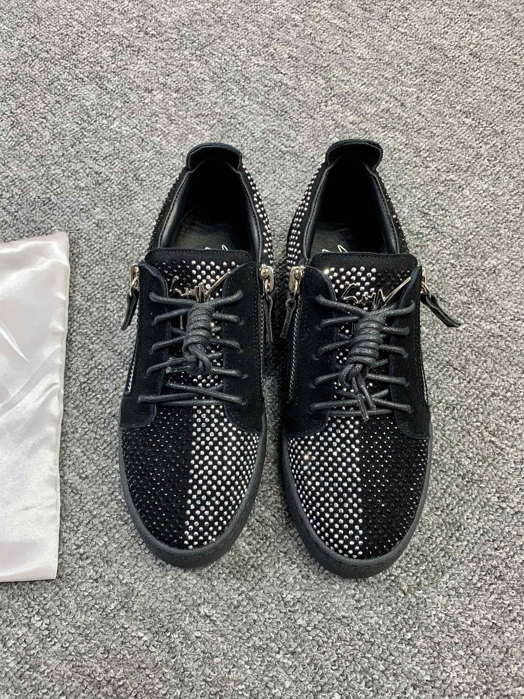Giuseppe Zanotti Black Studded Low-Top Sneakers