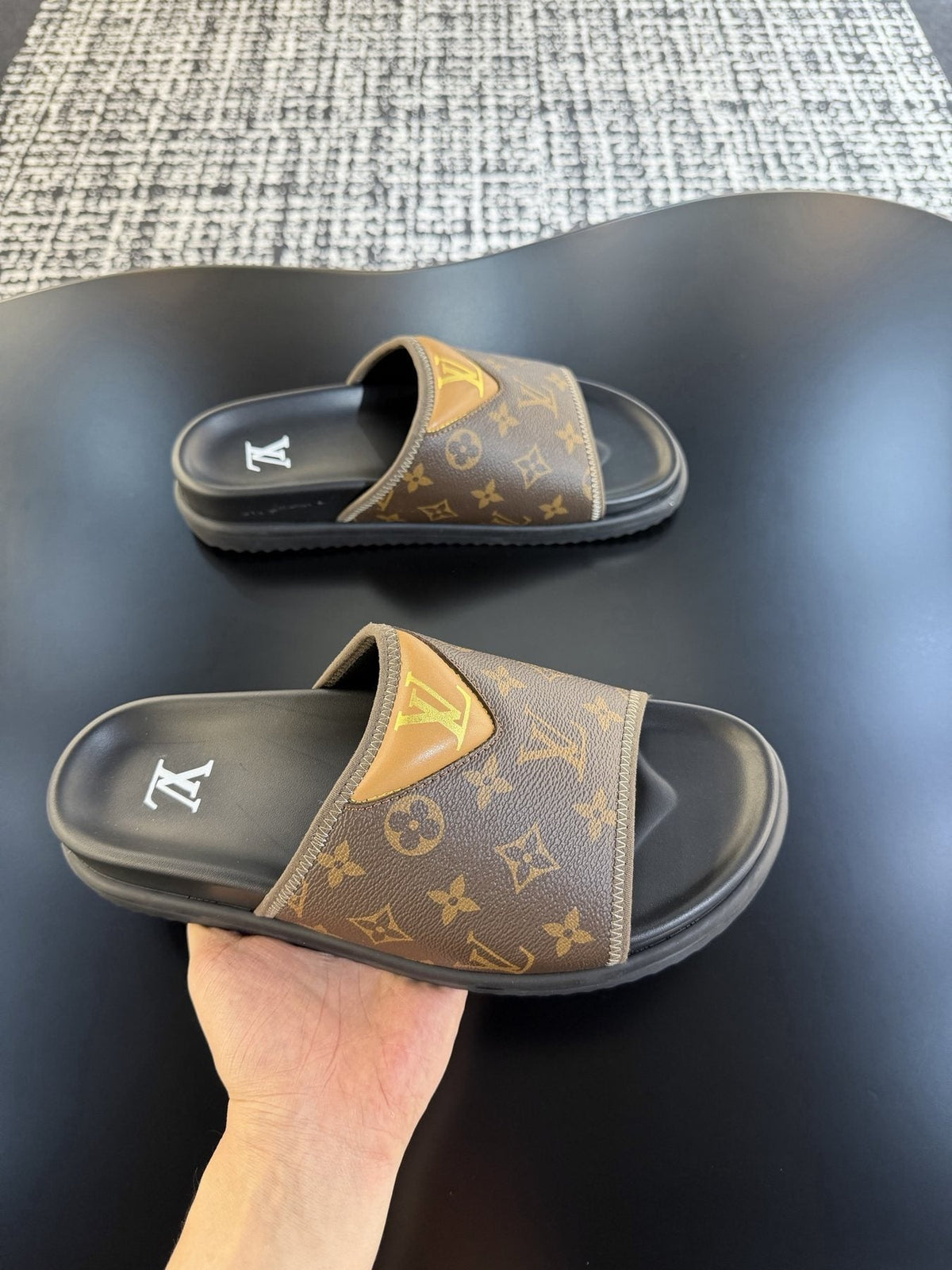 Louis Vuitton Monogram V Slide Sandals