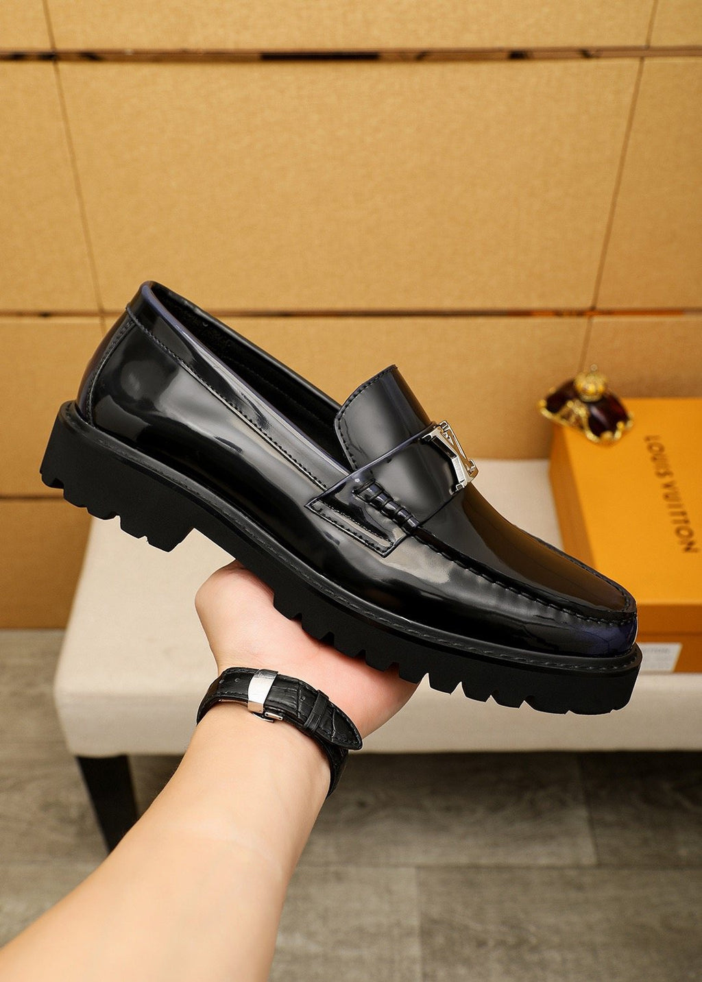 Louis Vuitton Glossy Lug Sole Loafers